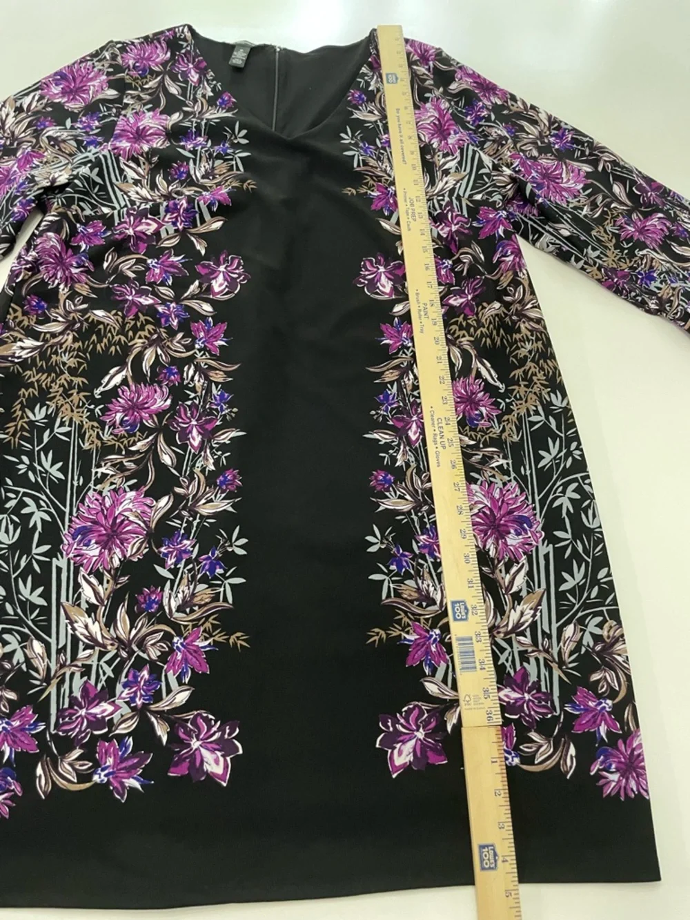 INC Women's Purple & Black Floral Knit Shift Dress, size 3X - Picture 8 of 11